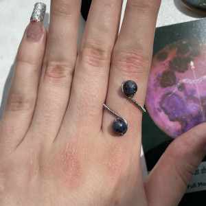 podwójny pierścionek SODALIT stal chirurgiczna