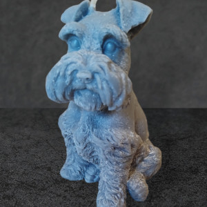 Zestaw prezentowy dla psiarza - świeca sznaucer i psia łapka