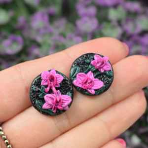 Wyjątkowe kolczyki na styftach "orchidee"