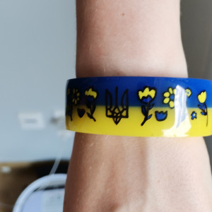 Bransoletka "Ukraiński Herb i Kwiaty"