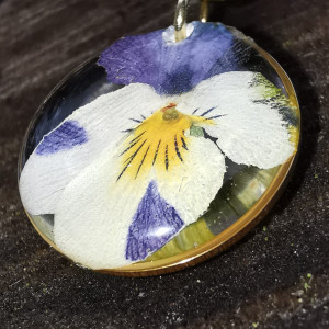 Kolczyki z bratkami bratek fiołek stał wiszące kolczyki