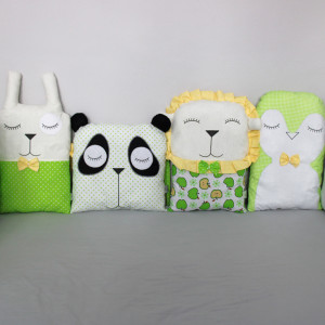 Ochraniacz modułowy do łóżeczka dziecięcego zielono - biały