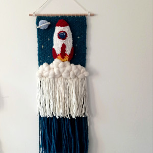 Makatka rakieta makrama dla chłopca kosmos