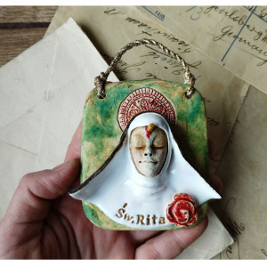 Św. Rita wersje szkliwiona