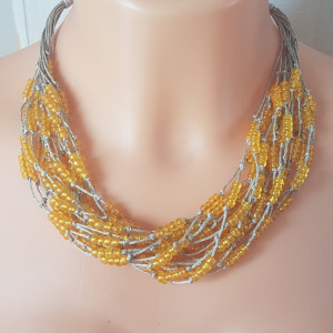 Naszyjnik Morela na Sznurku