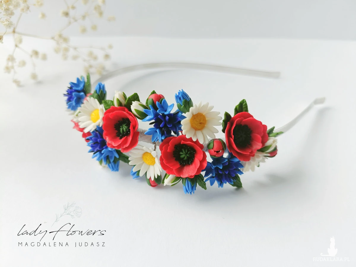 Opaska z polnymi kwiatami
