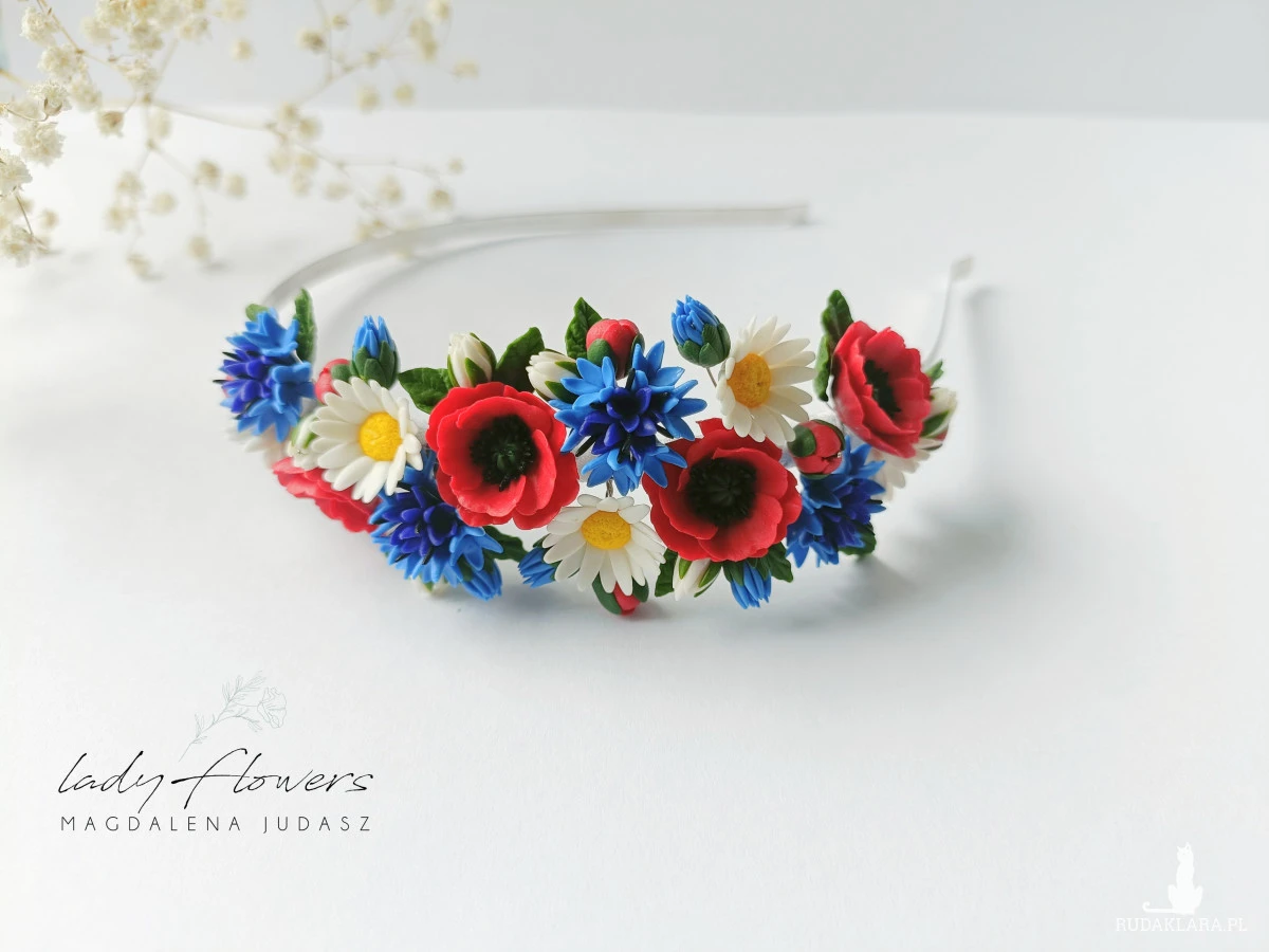 Opaska z polnymi kwiatami