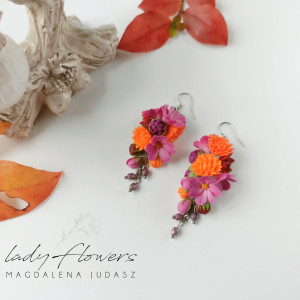 Jesienne kolczyki z kwiatami
