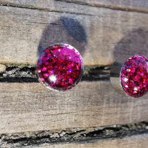 Drobne kolczyki wkrętki różowe kolczyki 4mm delikatne kolczyki