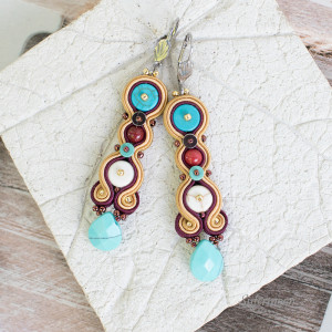 Turkusowe kolczyki sutasz Ethnic