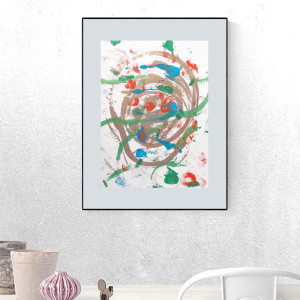 nowoczesny rysunek 30x40, abstrakcyjny obraz na ścianę, minimalizm rysunek A3, abstrakcyjna grafika do domu, abstrakcja malowana ręcznie, nowoczesny obraz  do loftu, boho dekoracja