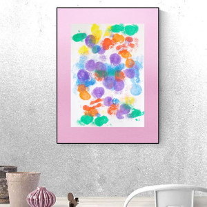 kolorowa abstrakcja malowana ręcznie,  nowoczesna grafika do domu, boho dekoracja na ścianę, abstrakcyjny rysunek do loftu
