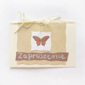eko zaproszenie, motyl zaproszenie na różne okazje, retro zaproszenie bez tekstu, vintage zaproszenie, motylek zaproszenie, proste zaproszenia, ładne zaproszenia