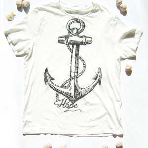 nowa koszulka z kotwicą, kotwica koszulka xxl, bawełniana koszulka z nadrukiem, żeglarska koszulka, tshirt xxl