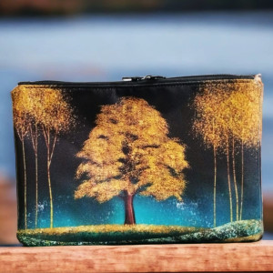 Saszetka, kosmetyczka z wodoodpornej tkaniny kolekcja Matka Natura ZLOTE DRZEWO