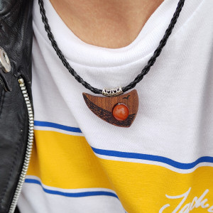 Sunset Ocean: wisiorek z wirującym agatem