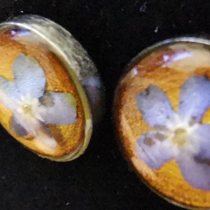 Kolczyki z niezapominajkami kolczyki biżuteria okrągłe kolczyki