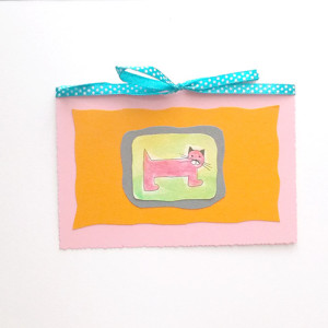 kotek kartka, kartka z kotkiem, kartka ręcznie malowana, bajkowa kartka, śmieszna kartka, zwierzęta kartki, koty kartki, kartka z kotem