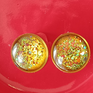 Pomarańczowe kolczyki żółte kolczyki kolorowe sztyfty