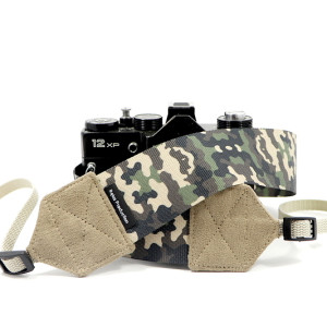 Pasek Moro z beżowym do aparatu fotograficznego na szyję dla fotografa