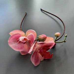 Opaska do włosów różowe orchidei
