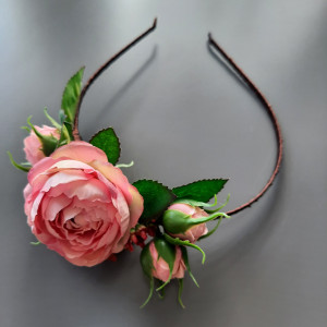 Opaska do włosów róża