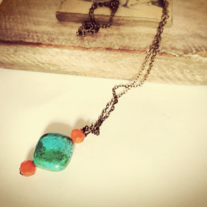 Naszyjnik  boho z chryzokolą