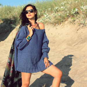 SWETER OVERSIZE HANDMADE Z WEŁNĄ