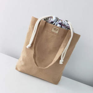 Torba H A N A Spring Meadow - duża beżowa torba z kominem z nubuku