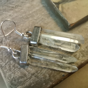 Kolczyki z kryształem gorskim