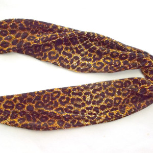 panterka opaska, opaska w panterkę, ozdobna opaska do włosów, panterka dodatek, krótka apaszka w panterkę, panterka apaszka