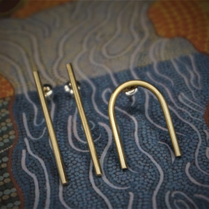 Czas snu/Mężczyzna - kolczyki sztyfty z mosiądzu.