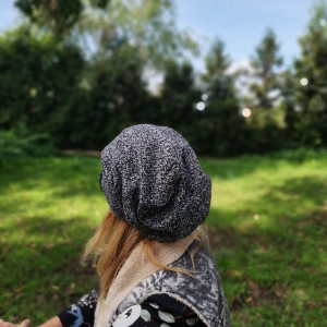 Czapka tkanina szara na podszewce