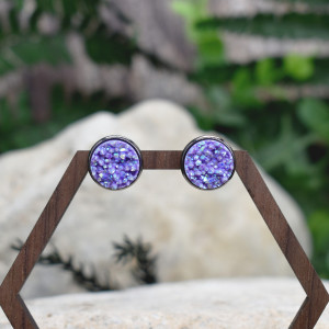 Stalowe kolczyki sztyfty z druzami #120