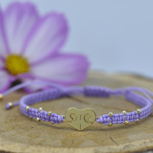 Serce - nosek - bransoletka z psem, srebro 925 pozłacane