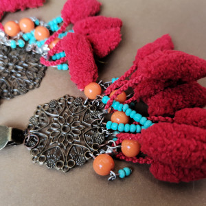 Klipsy  meksykańskie  z pomponami