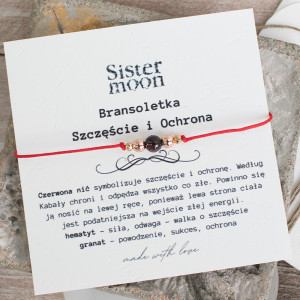 Czerwona bransoletka Szczęścia i Ochrony – Granat