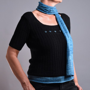 Komplet „Dmuchawce” # Bluzka + szal# Bawełna i merino