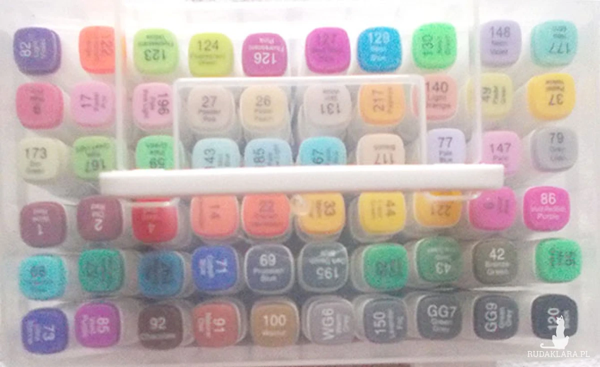 permanentne markery artystyczne 60 kolorów, wodoodporne markery dwustronne 60 sztuk, dwustronne markery kayet, pudełko  dwustronnych markerów 60