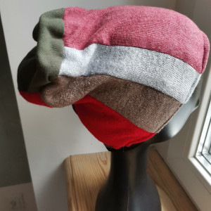 czapka patchworkowa damska ciepla
