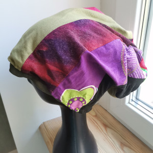 czapka patchworkowa damska ciepla
