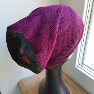 czapka fuetowo brazowa damska ciepla