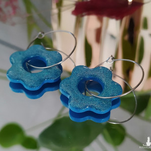 Kolczyki  kwiat z masy fimo