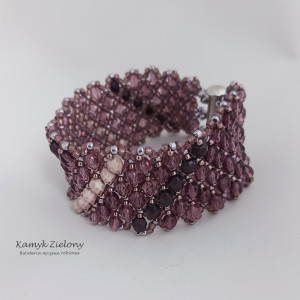 Bransoletka z kryształków fioletowa