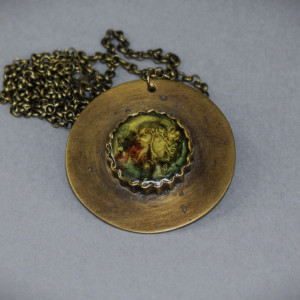 "Fraktale ", naszyjnik z mosiądzu.