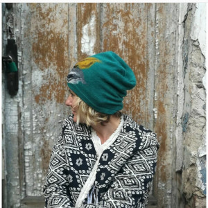 Czapka wełniana turkus