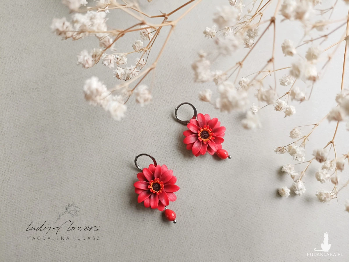 Kolczyki z gerberami