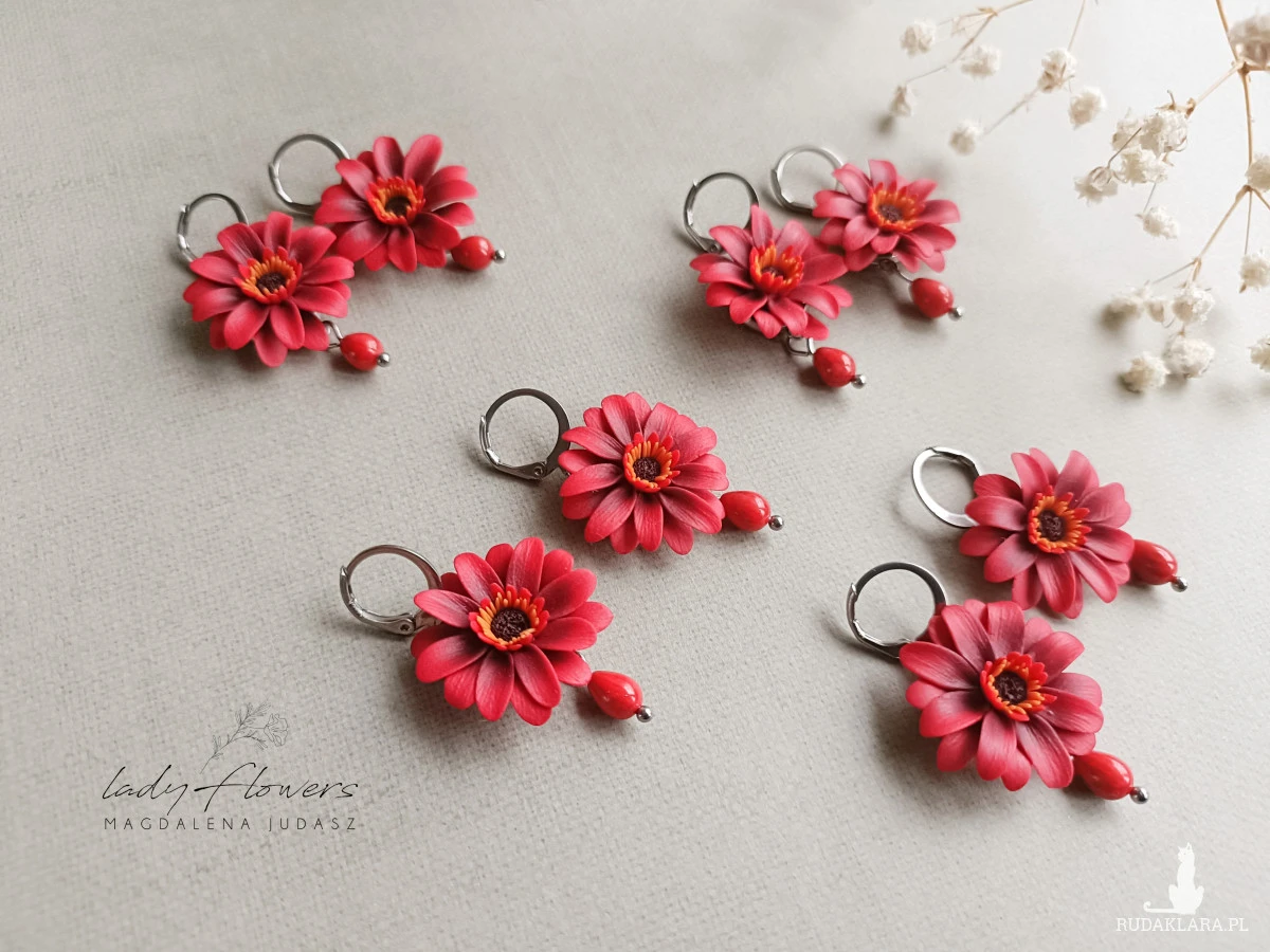 Kolczyki z gerberami
