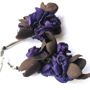 Kolczyki lekkie fiolet braz