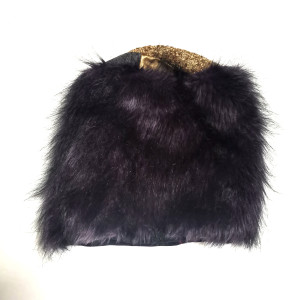 Futrzana fioletowa sztuczne futro czapka